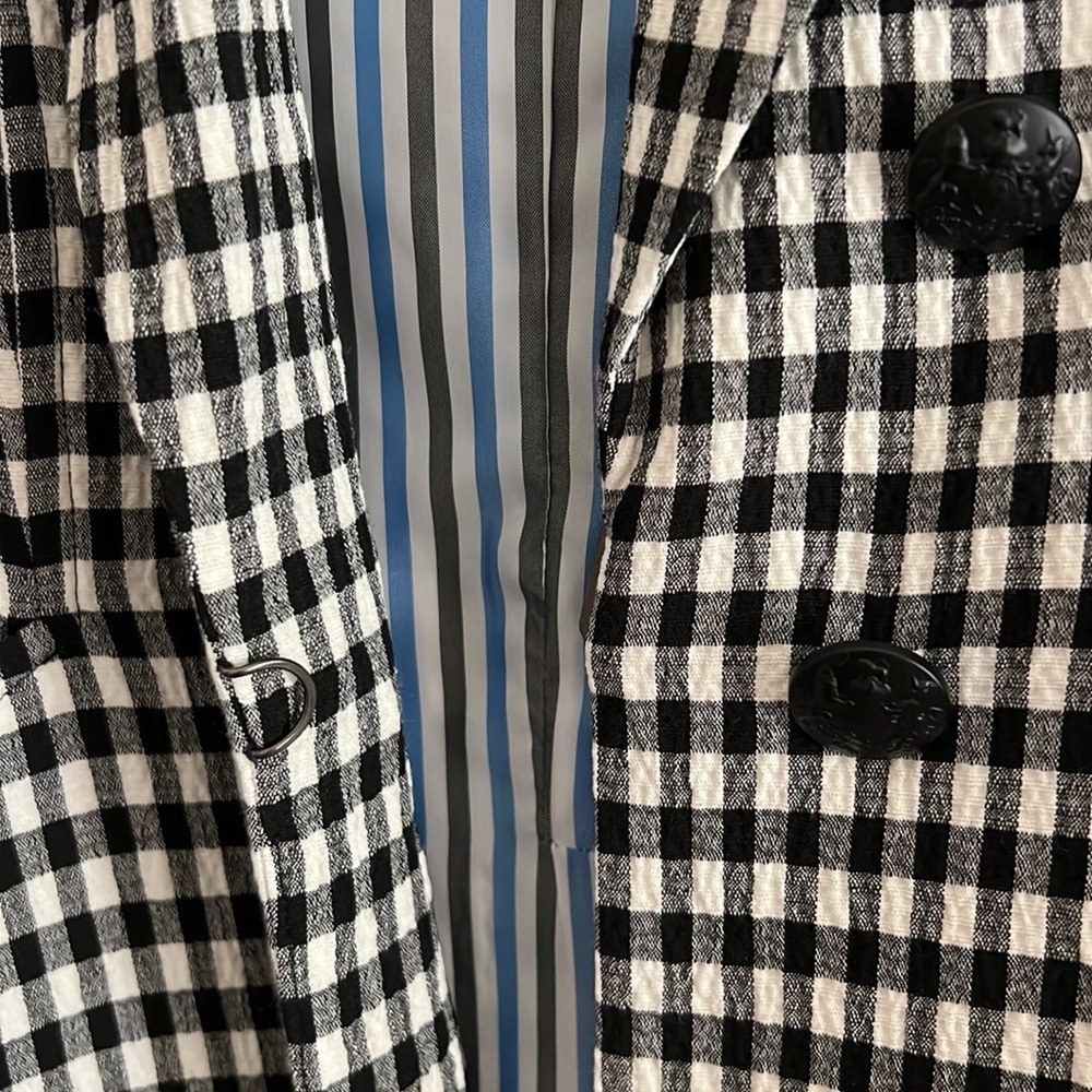 Veronica Beard Caldwell Dickey Blazer Gingham Black White NWT - Picture 10 of 16
